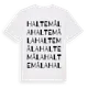 White t-shirt med Haltemåla ordlek t-shirt