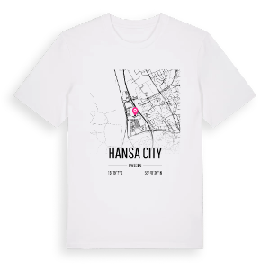 Hansa City karta t-shirt – ekologisk bomull t-shirt från Pinshirt