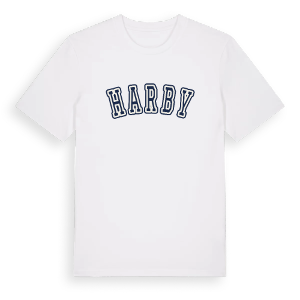 Harby college t-shirt – ekologisk bomull t-shirt från Pinshirt