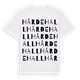White t-shirt med Hårdehall ordlek t-shirt