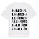 White t-shirt med Hårdehall ordlek t-shirt