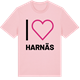 Pink Cotton t-shirt med Jag älskar Harnäs t-shirt stort tryck