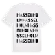 White t-shirt med Hasselholm ordlek t-shirt
