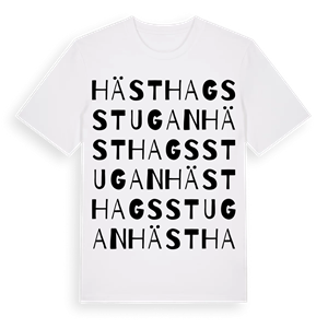 Hästhagsstugan ordlek t-shirt – ekologisk bomull t-shirt från Pinshirt