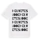 White t-shirt med Helvetes Udde ordlek t-shirt