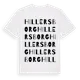 White t-shirt med Hillersborg ordlek t-shirt