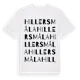 White t-shirt med Hillersmåla ordlek t-shirt