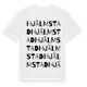 White t-shirt med Hjälmstad ordlek t-shirt