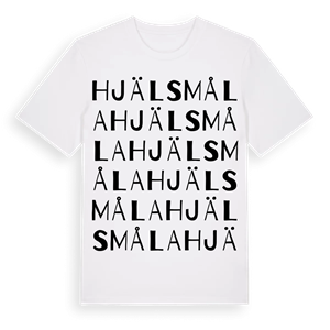 Hjälsmåla ordlek t-shirt – ekologisk bomull t-shirt från Pinshirt