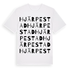 Hjärpestad ordlek t-shirt – ekologisk bomull t-shirt från Pinshirt