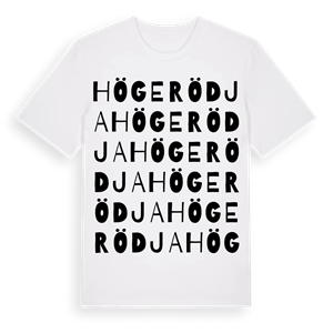 Högerödja ordlek t-shirt – ekologisk bomull t-shirt från Pinshirt
