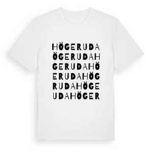 Högeruda ordlek t-shirt – ekologisk bomull t-shirt från Pinshirt