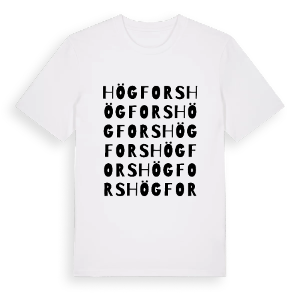 Högfors ordlek t-shirt – ekologisk bomull t-shirt från Pinshirt