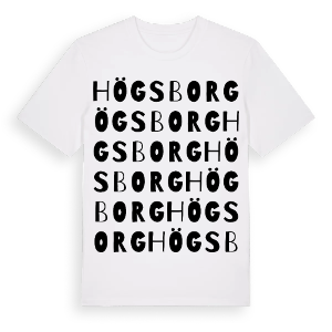 Högsborg ordlek t-shirt – ekologisk bomull t-shirt från Pinshirt