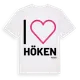 White t-shirt med Jag älskar Höken t-shirt stort tryck