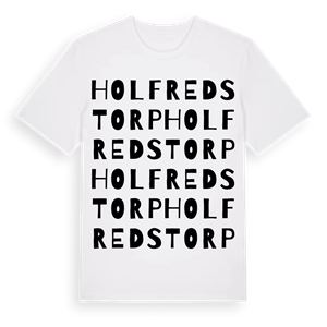 Holfredstorp ordlek t-shirt – ekologisk bomull t-shirt från Pinshirt