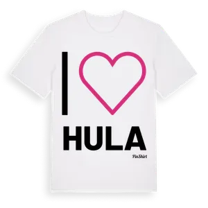 Jag älskar Hula t-shirt stort tryck – ekologisk bomull t-shirt från Pinshirt