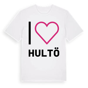 Jag älskar Hultö t-shirt stort tryck – ekologisk bomull t-shirt från Pinshirt