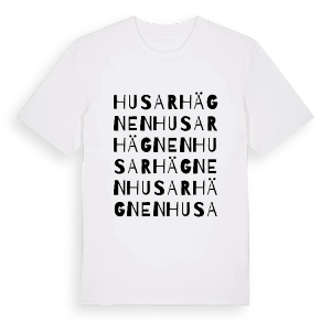 Husarhägnen ordlek t-shirt – ekologisk bomull t-shirt från Pinshirt