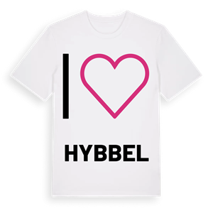 Jag älskar Hybbel t-shirt stort tryck – ekologisk bomull t-shirt från Pinshirt