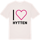 Vintage White t-shirt med Jag älskar Hytten t-shirt stort tryck