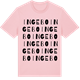 Pink Cotton t-shirt med Ingebo ordlek t-shirt