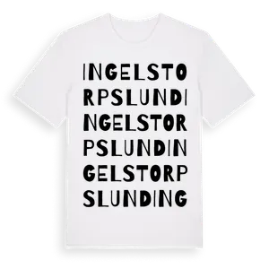 Ingelstorpslund ordlek t-shirt – ekologisk bomull t-shirt från Pinshirt