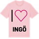 Pink Cotton t-shirt med Jag älskar Ingö t-shirt stort tryck