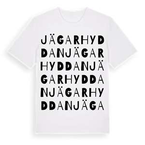 Jägarhyddan ordlek t-shirt – ekologisk bomull t-shirt från Pinshirt