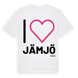 Jag älskar Jämjö t-shirt stort tryck – ekologisk bomull t-shirt från Pinshirt