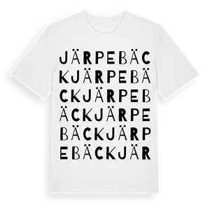 Järpebäck ordlek t-shirt – ekologisk bomull t-shirt från Pinshirt