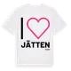 White t-shirt med Jag älskar Jätten t-shirt stort tryck