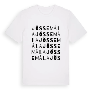 Jössemåla ordlek t-shirt – ekologisk bomull t-shirt från Pinshirt