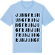 Blue Soul t-shirt med Jungfrun ordlek t-shirt