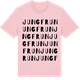 Pink Cotton t-shirt med Jungfrun ordlek t-shirt