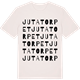 Vintage White t-shirt med Jutatorpet ordlek t-shirt