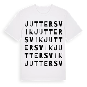 Juttersvik ordlek t-shirt – ekologisk bomull t-shirt från Pinshirt