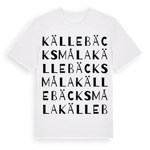 Källebäcksmåla ordlek t-shirt – ekologisk bomull t-shirt från Pinshirt