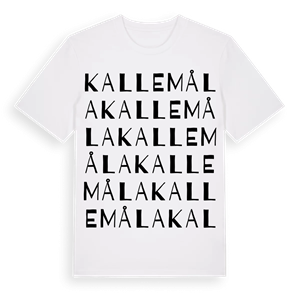 Kallemåla ordlek t-shirt – ekologisk bomull t-shirt från Pinshirt