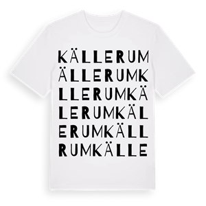 Källerum ordlek t-shirt – ekologisk bomull t-shirt från Pinshirt
