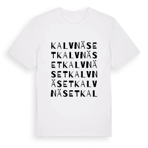 Kalvnäset ordlek t-shirt – ekologisk bomull t-shirt från Pinshirt