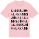 Pink Cotton t-shirt med Kannsjömala ordlek t-shirt