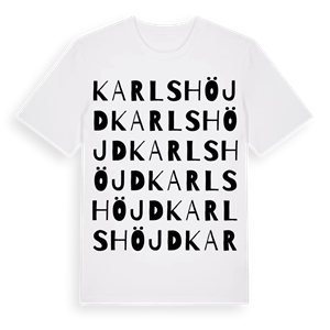 Karlshöjd ordlek t-shirt – ekologisk bomull t-shirt från Pinshirt