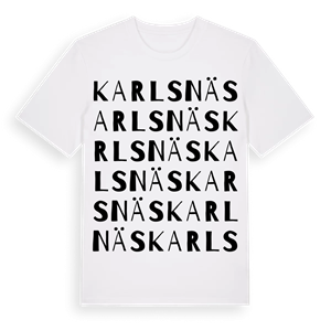 Karlsnäs ordlek t-shirt – ekologisk bomull t-shirt från Pinshirt