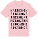 Pink Cotton t-shirt med Kärnebo ordlek t-shirt