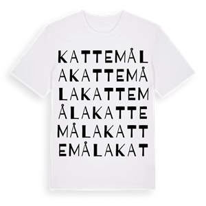 Kattemåla ordlek t-shirt – ekologisk bomull t-shirt från Pinshirt