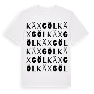 Käxgöl ordlek t-shirt – ekologisk bomull t-shirt från Pinshirt