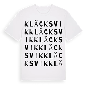 Kläcksvik ordlek t-shirt – ekologisk bomull t-shirt från Pinshirt