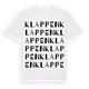 White t-shirt med Klappen ordlek t-shirt