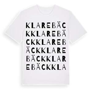 Klarebäck ordlek t-shirt – ekologisk bomull t-shirt från Pinshirt